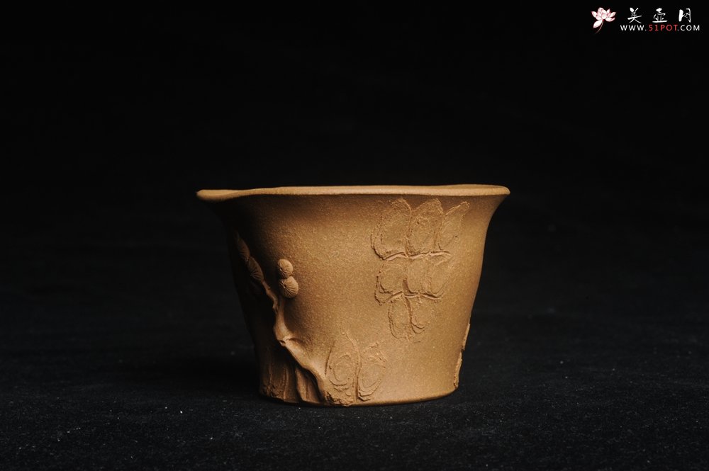 紫砂壶图片：美杯特惠 精致全手工松桩杯 - 全手工紫砂壶网