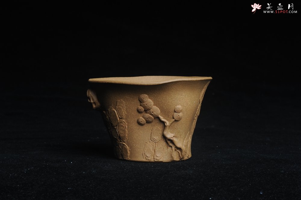 紫砂壶图片：美杯特惠 精致全手工松桩杯 - 全手工紫砂壶网