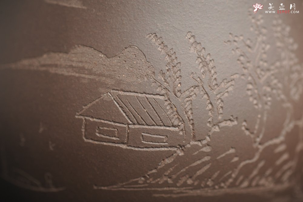 紫砂壶图片：年底纯福利特惠 优质紫泥 山水厚实盖杯 特文气 - 全手工紫砂壶网