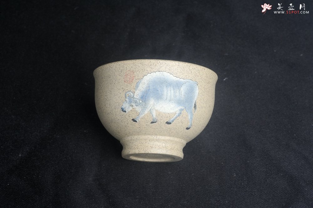 紫砂壶图片：美杯特惠 高温本山段泥 精致吉祥牛主人杯 高性价比 - 全手工紫砂壶网