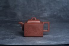 紫砂壶图片：全手工优质底槽清精致亚明四方壶 装饰清供图 特文气 - 全手工紫砂壶网