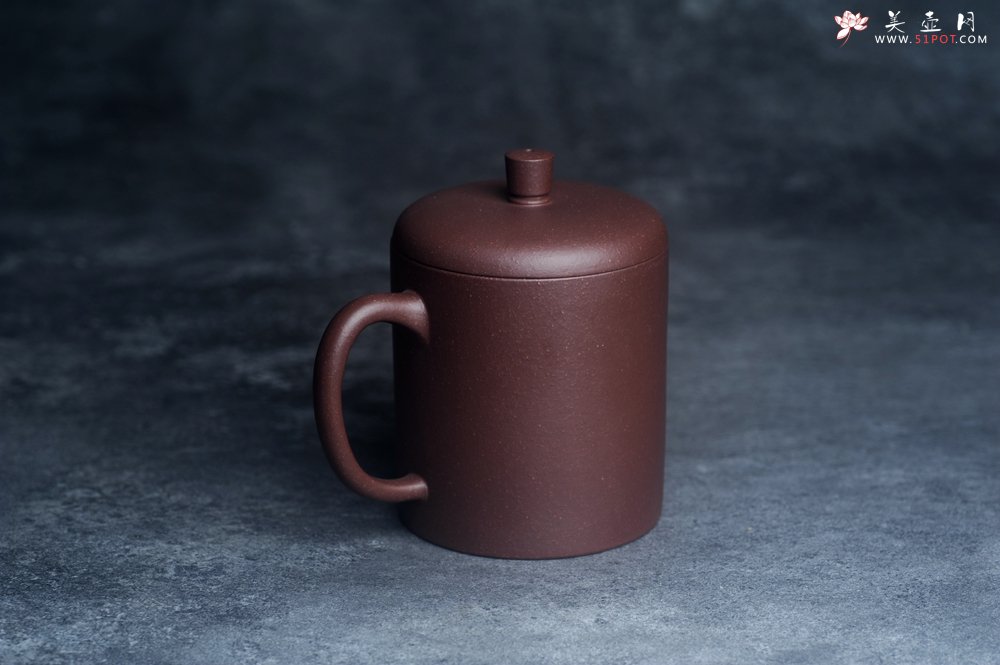 紫砂壶图片：优质紫泥 厚实朴玉杯 特惠紫砂盖杯 - 全手工紫砂壶网