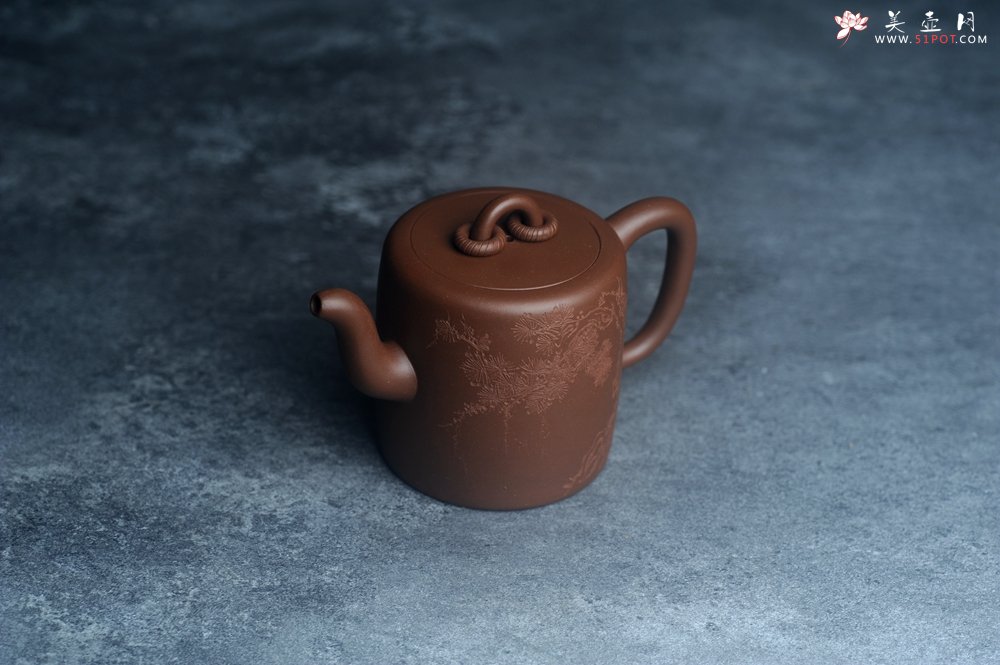 紫砂壶图片：美壶特惠 潜力股王静然 优质文革紫泥双圈壶 君子风 装饰文雅 - 全手工紫砂壶网