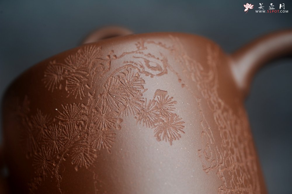 紫砂壶图片：美壶特惠 潜力股王静然 优质文革紫泥双圈壶 君子风 装饰文雅 - 全手工紫砂壶网