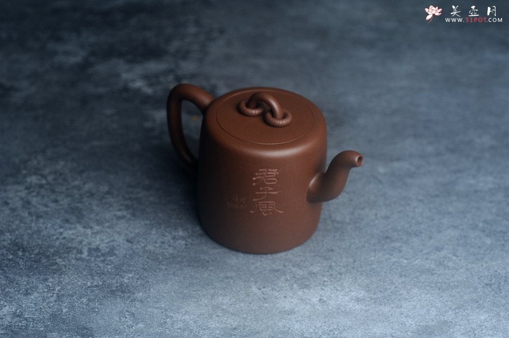 紫砂壶图片：美壶特惠 潜力股王静然 优质文革紫泥双圈壶 君子风 装饰文雅 - 全手工紫砂壶网