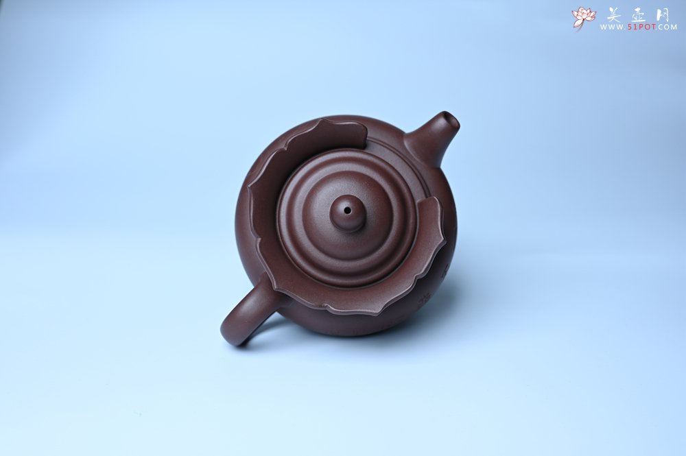 紫砂壶图片：实力派工艺师周斌 老紫泥精工僧帽壶 - 全手工紫砂壶网
