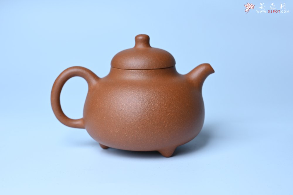 紫砂壶图片：美壶特惠 优质红降坡泥乳鼎壶 茶人醉爱 - 全手工紫砂壶网
