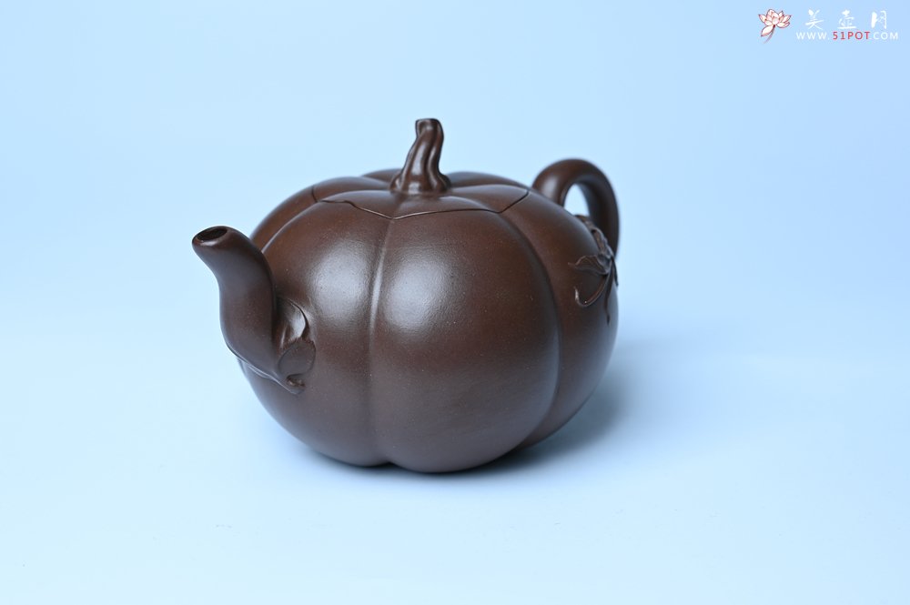 紫砂壶图片：美壶特惠 特好老紫泥南瓜壶 肌理丰富生动 茶人醉爱 - 全手工紫砂壶网