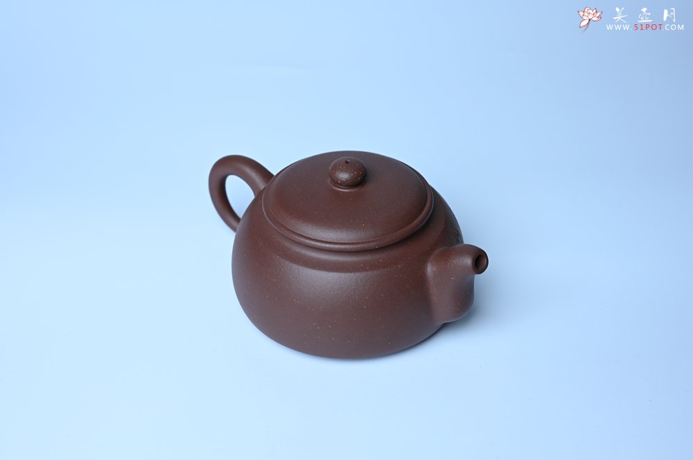 紫砂壶图片：毛国强入室弟子黄云初 特好老紫泥福圆壶 名家何水法书法“离幻即空” 刘世涛伯陶刻 - 全手工紫砂壶网