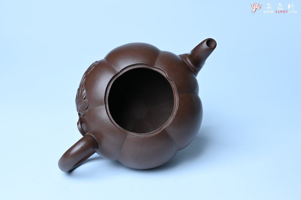 紫砂壶图片：美壶特惠 特好老紫泥南瓜壶 肌理丰富生动 茶人醉爱 - 全手工紫砂壶网