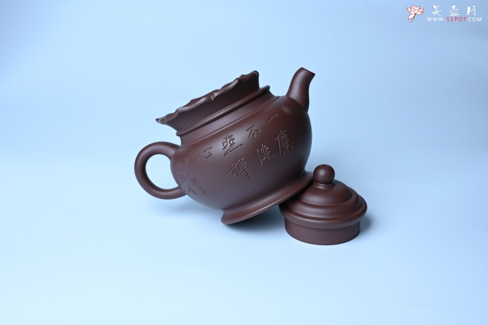 紫砂壶图片：实力派工艺师周斌 老紫泥精工僧帽壶 - 全手工紫砂壶网