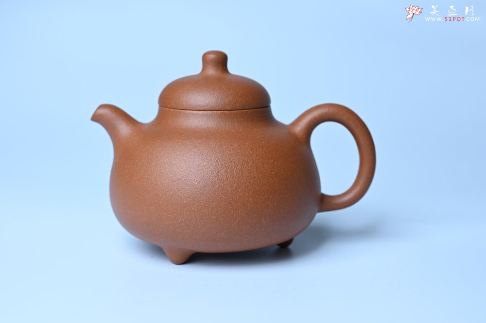 紫砂壶图片：美壶特惠 优质红降坡泥乳鼎壶 茶人醉爱 - 全手工紫砂壶网