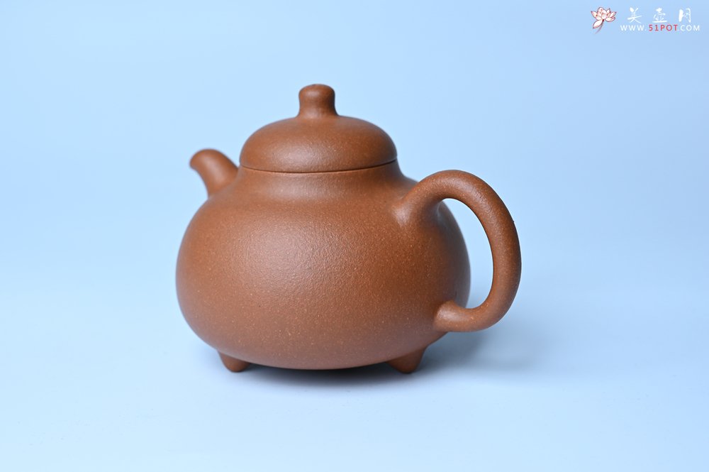 紫砂壶图片：美壶特惠 优质红降坡泥乳鼎壶 茶人醉爱 - 全手工紫砂壶网
