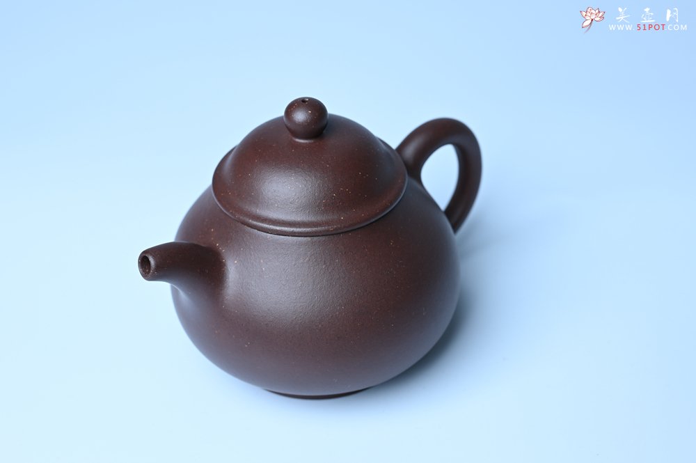 紫砂壶图片：美壶特惠 潜力股王老师 全手工刹凹成型单片拍打老紫泥潘壶 - 全手工紫砂壶网