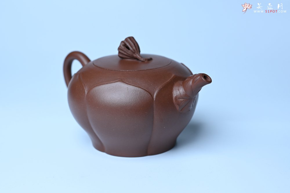 紫砂壶图片：美壶特惠 贴花活灵活现 精致荷花壶 茶人醉爱 - 全手工紫砂壶网