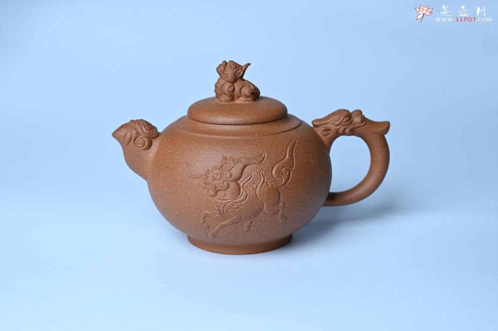 紫砂壶图片：美壶特惠 精致降坡泥祥瑞壶 茶人醉爱 - 全手工紫砂壶网