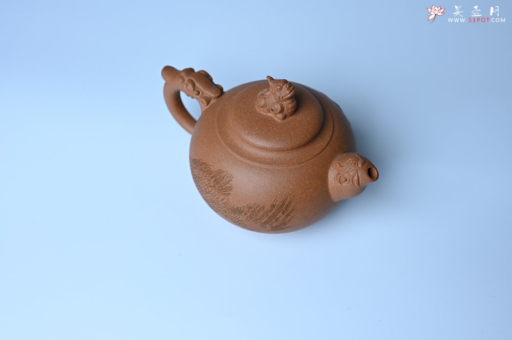 紫砂壶图片：美壶特惠 精致降坡泥祥瑞壶 茶人醉爱 - 全手工紫砂壶网