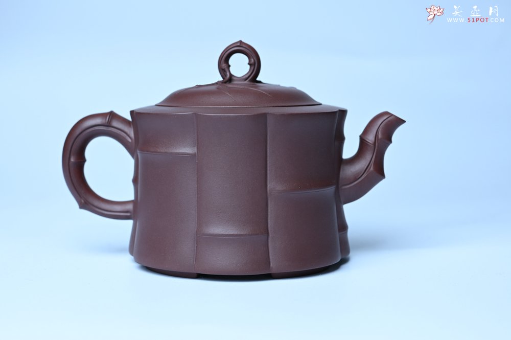 紫砂壶图片：美壶特惠 紫砂壶手工手制优质紫泥八段竹壶 茶人醉爱 - 全手工紫砂壶网