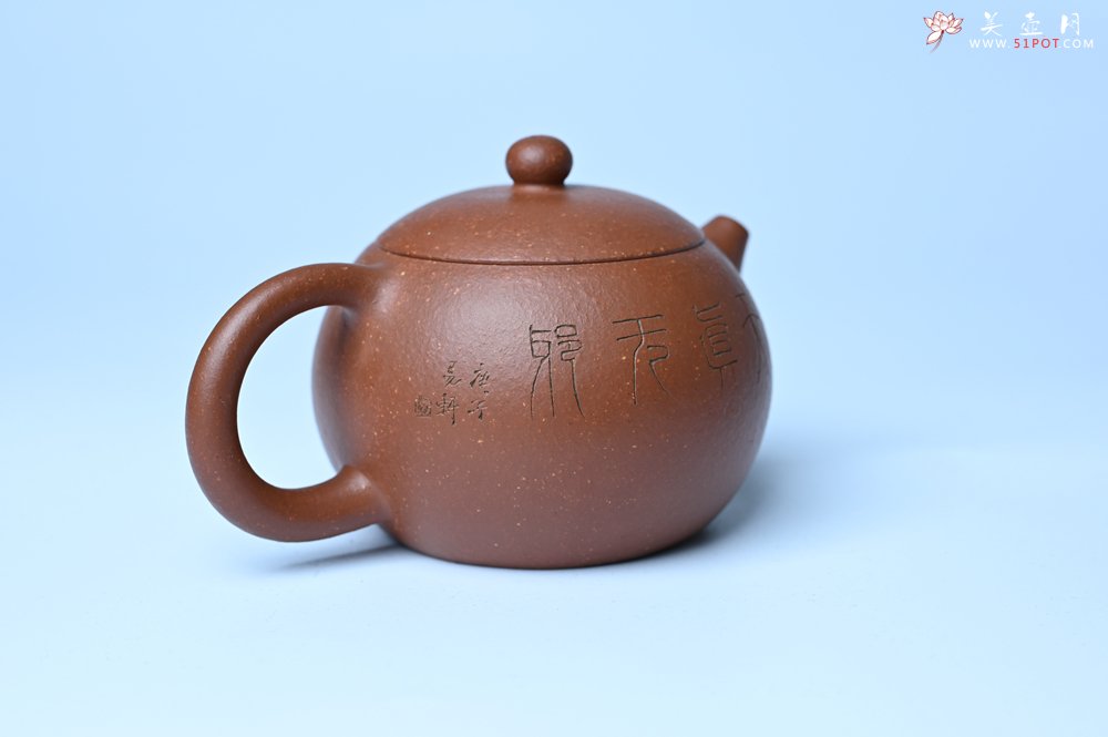 紫砂壶图片：油润降坡泥全手工小品西施壶  装饰童子图 天真无邪 - 全手工紫砂壶网