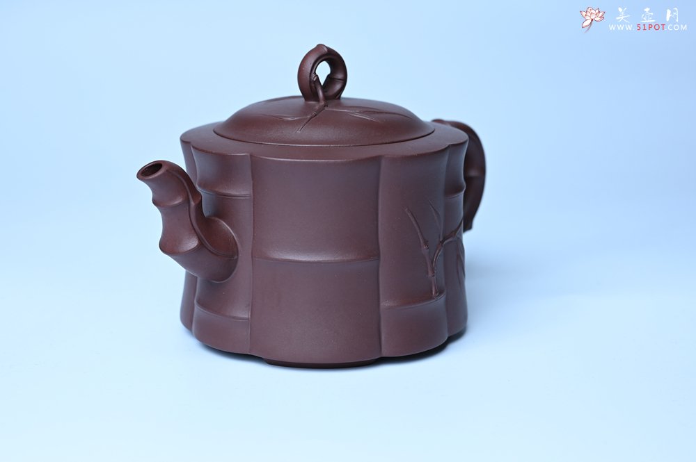紫砂壶图片：美壶特惠 紫砂壶手工手制优质紫泥八段竹壶 茶人醉爱 - 全手工紫砂壶网
