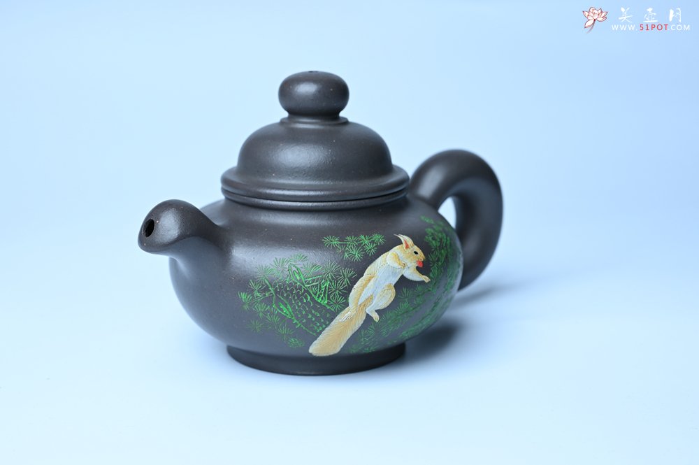 紫砂壶图片：美壶特惠 手工手制紫砂壶特好青灰泥松鼠壶 茶壶 茶具 单壶 - 全手工紫砂壶网