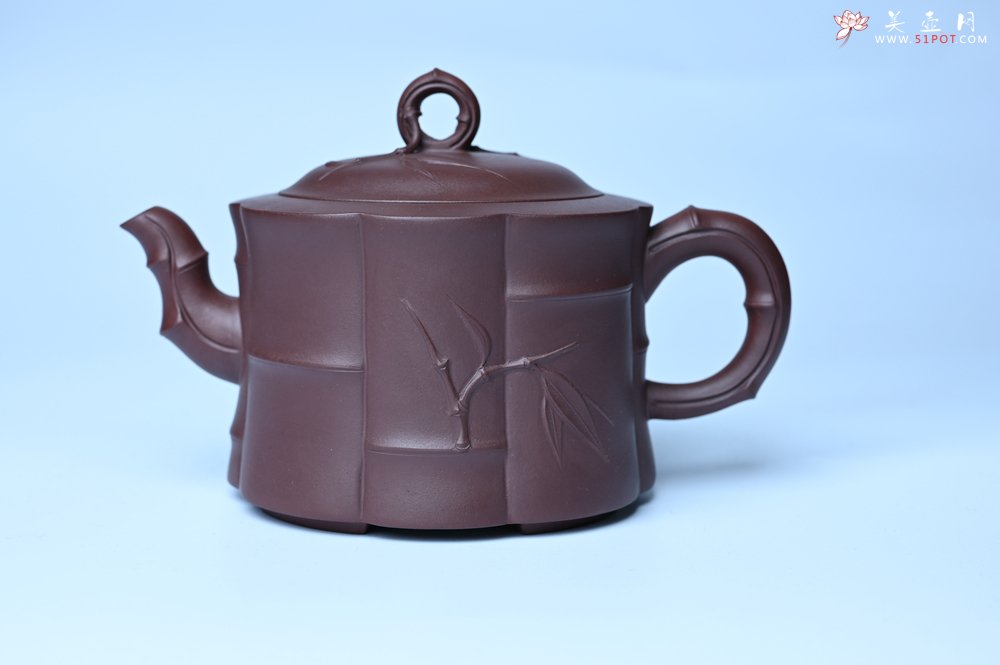 紫砂壶图片：美壶特惠 紫砂壶手工手制优质紫泥八段竹壶 茶人醉爱 - 全手工紫砂壶网