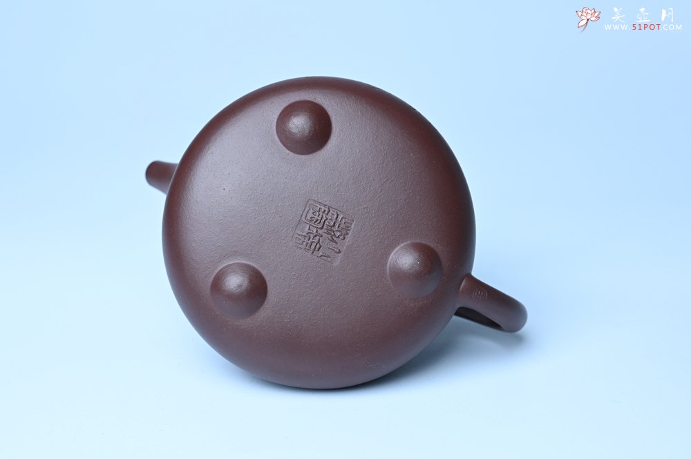 紫砂壶图片：油润底曹青 全手工景舟小石瓢 装饰人物 特文气 - 全手工紫砂壶网