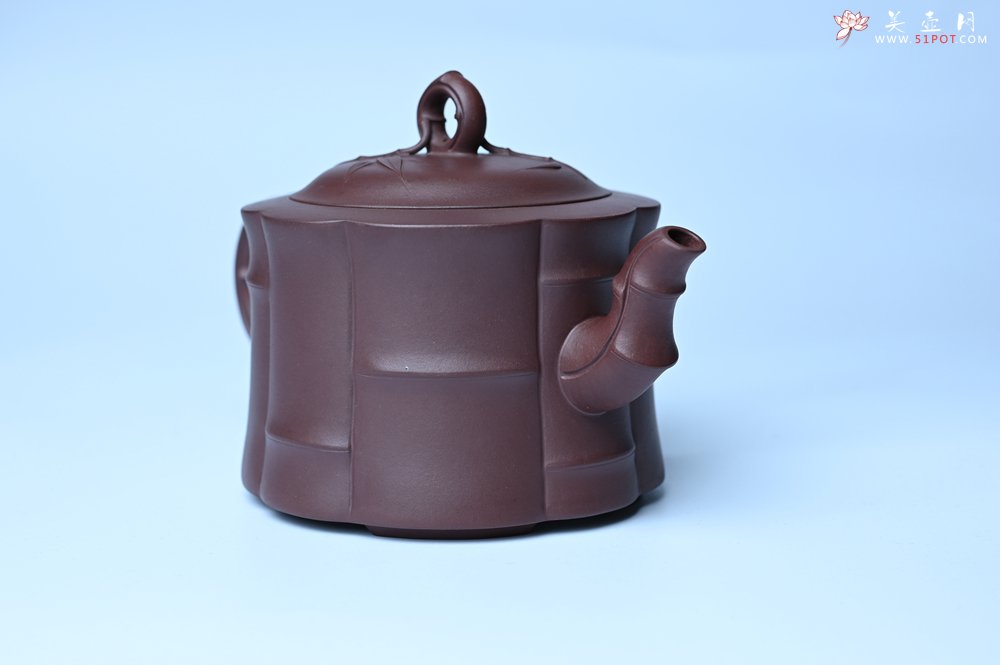 紫砂壶图片：美壶特惠 紫砂壶手工手制优质紫泥八段竹壶 茶人醉爱 - 全手工紫砂壶网