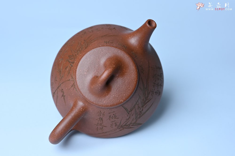 紫砂壶图片：潜力股周小培全手工降坡泥子冶石瓢 范小君徒杨志超装饰竹 特文气 - 全手工紫砂壶网