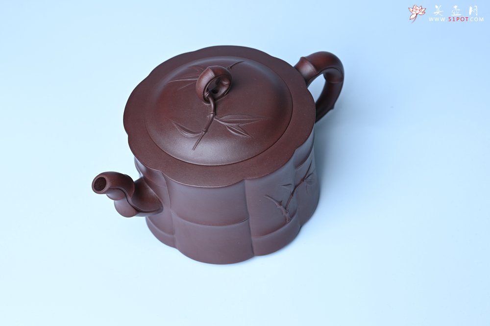 紫砂壶图片：美壶特惠 紫砂壶手工手制优质紫泥八段竹壶 茶人醉爱 - 全手工紫砂壶网