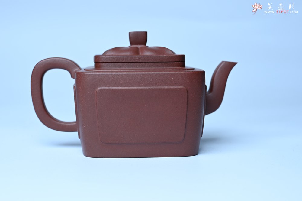 紫砂壶图片：美壶特惠 全手工优质紫红泥精致四方菱花壶 特文气 - 全手工紫砂壶网