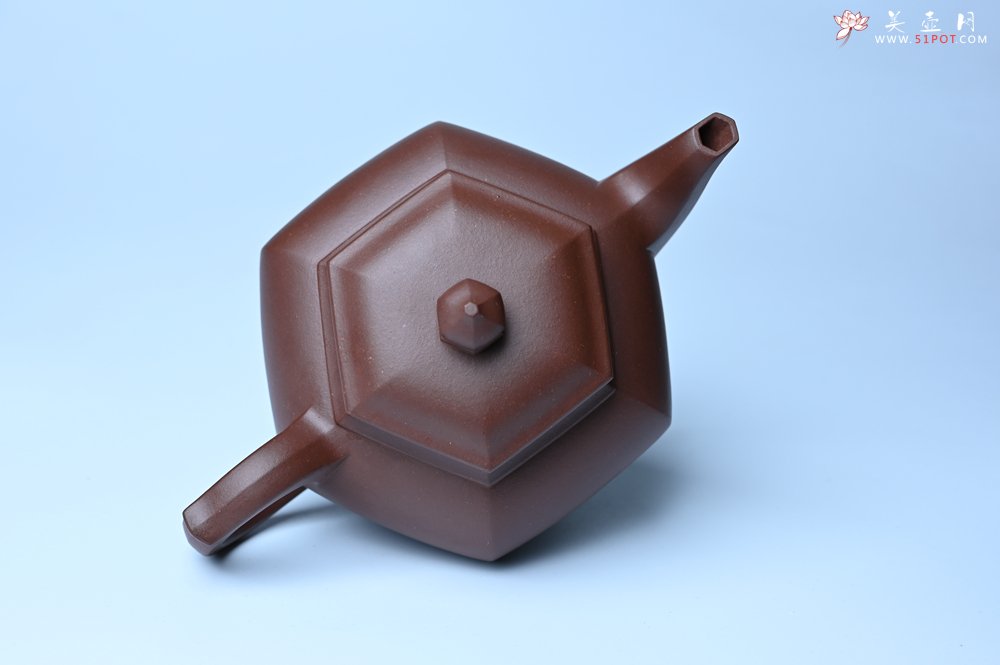 紫砂壶图片：实力派张海艳全手工六方笑樱壶 做工灰常精致 气韵流畅 - 全手工紫砂壶网