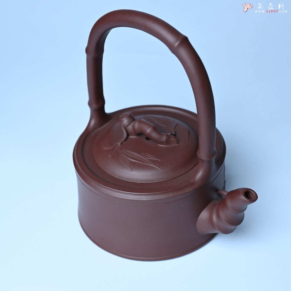 紫砂壶图片：美壶特惠紫砂壶手工手制紫泥竹段提梁壶 茶壶 茶具 单壶 - 全手工紫砂壶网