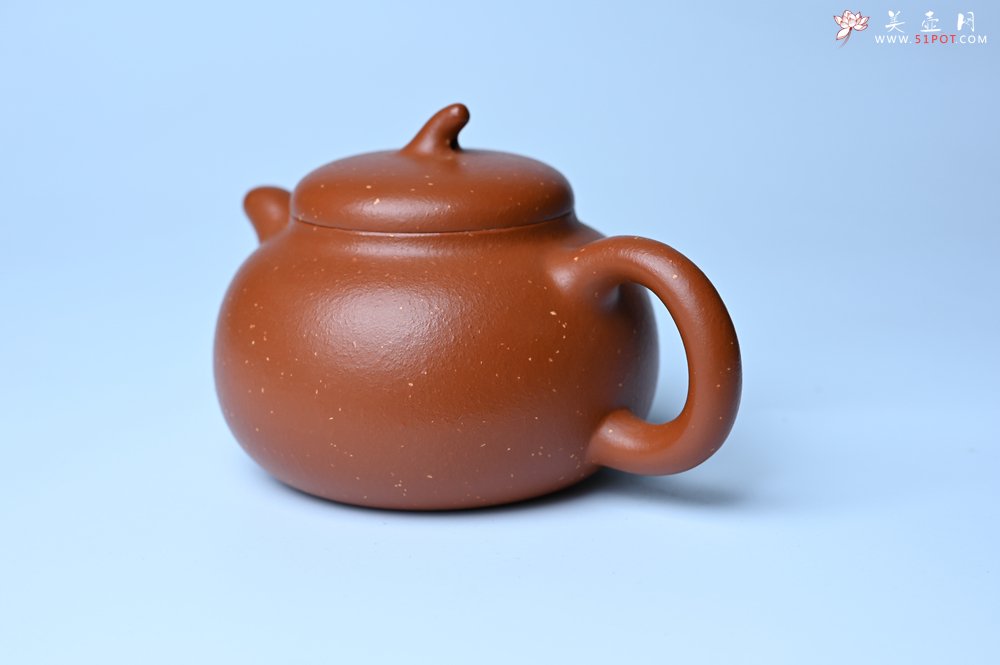 紫砂壶图片：美壶特惠 特好红泥桂花砂茄段壶 茶人醉爱 - 全手工紫砂壶网