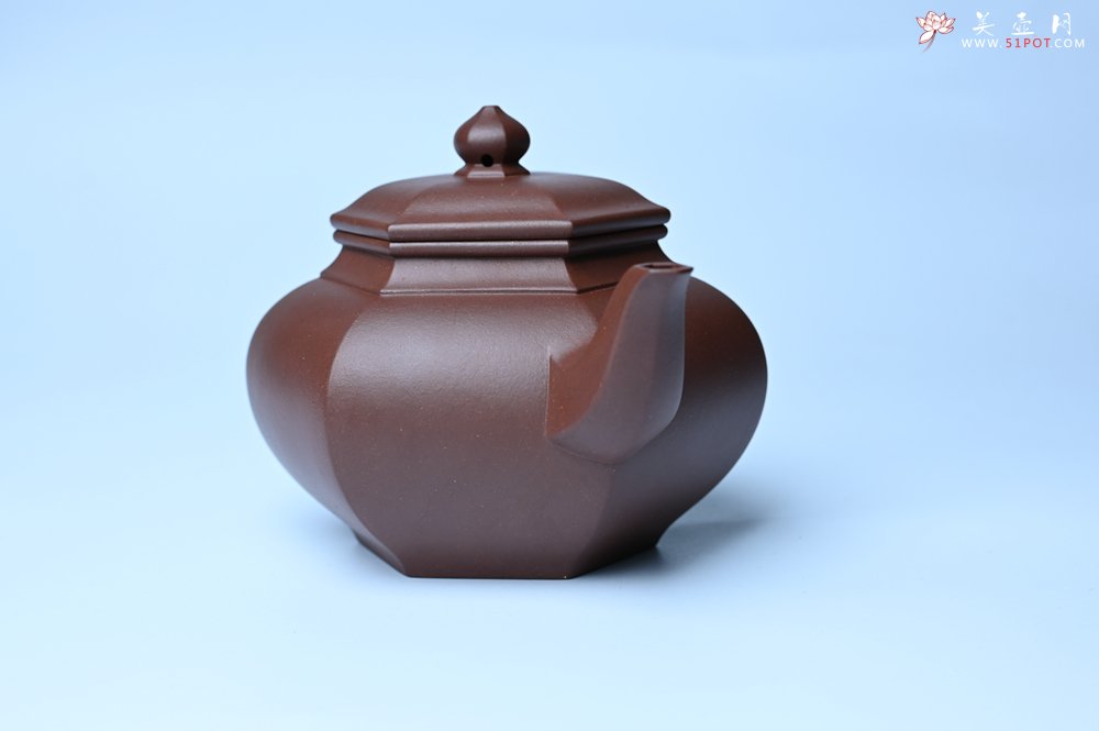 紫砂壶图片：实力派张海艳全手工六方笑樱壶 做工灰常精致 气韵流畅 - 全手工紫砂壶网