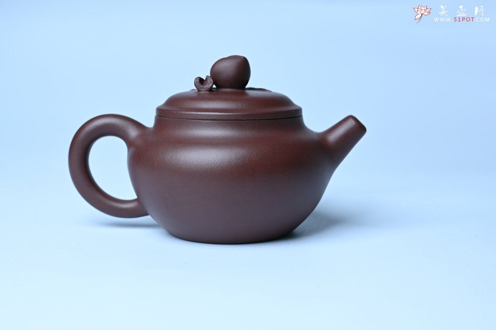 紫砂壶图片：特好老紫泥全手工寿桃壶 茶人醉爱 - 全手工紫砂壶网
