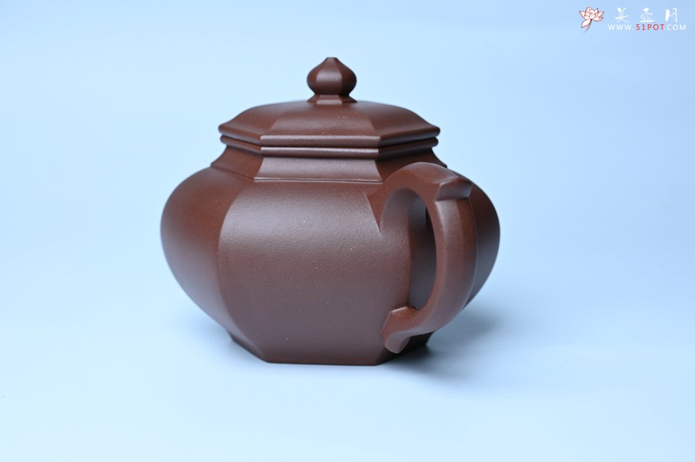 紫砂壶图片：实力派张海艳全手工六方笑樱壶 做工灰常精致 气韵流畅 - 全手工紫砂壶网