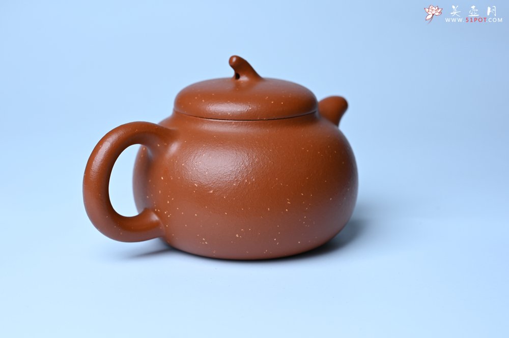 紫砂壶图片：美壶特惠 特好红泥桂花砂茄段壶 茶人醉爱 - 全手工紫砂壶网