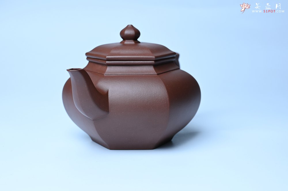 紫砂壶图片：实力派张海艳全手工六方笑樱壶 做工灰常精致 气韵流畅 - 全手工紫砂壶网