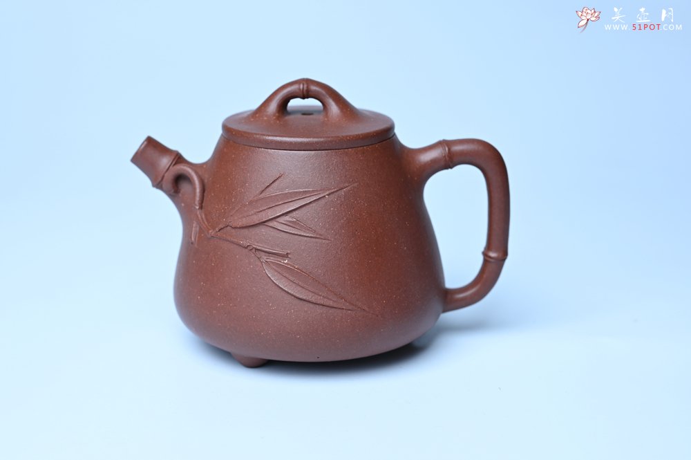 紫砂壶图片：美壶特惠 优质紫泥竹叶高石瓢壶 茶人醉爱 - 全手工紫砂壶网