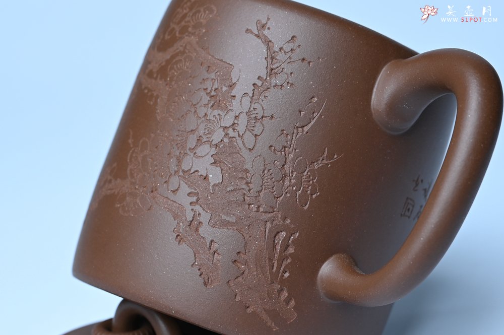 紫砂壶图片：美壶特惠 潜力股王静然 优质紫泥双圈壶 春风大雅能容物 装饰文雅 - 全手工紫砂壶网