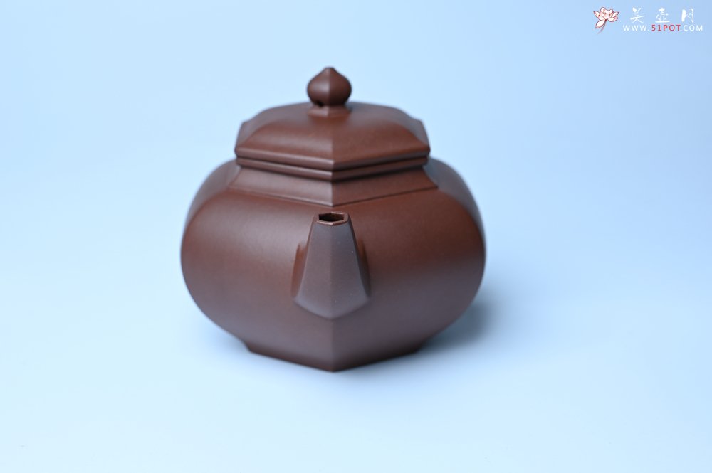 紫砂壶图片：实力派张海艳全手工六方笑樱壶 做工灰常精致 气韵流畅 - 全手工紫砂壶网