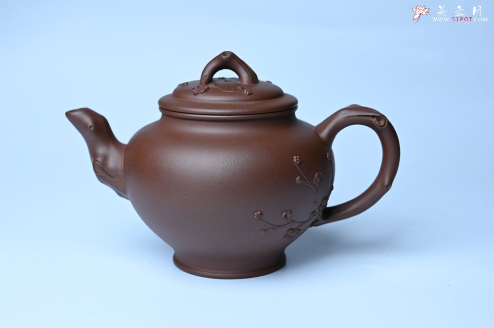 紫砂壶图片：美壶特惠 精致报春系列之梅花报春壶 - 全手工紫砂壶网