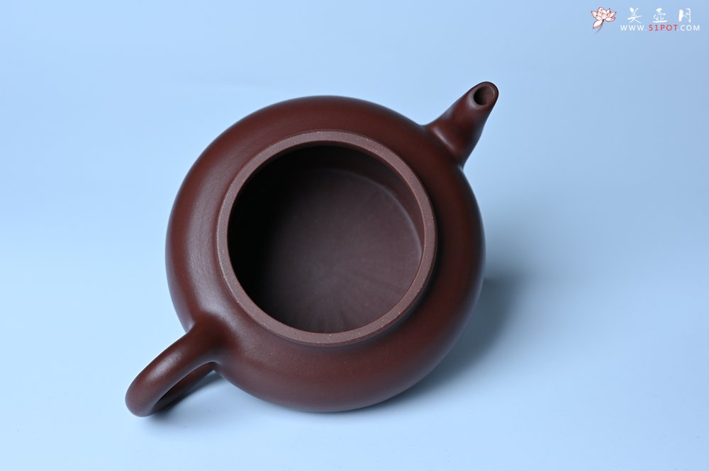 紫砂壶图片：油润黄龙山4号深井红皮龙 全手工摹顾景舟高虚扁 做工特好 - 全手工紫砂壶网