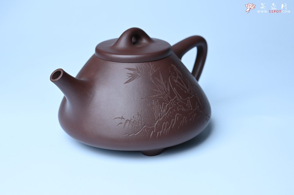 紫砂壶图片：潜力股周小培 特好全手工底槽清子冶石瓢 助工装饰品茶玩壶图 特文气 - 全手工紫砂壶网