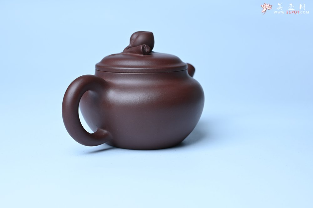 紫砂壶图片：特好老紫泥全手工寿桃壶 茶人醉爱 - 全手工紫砂壶网