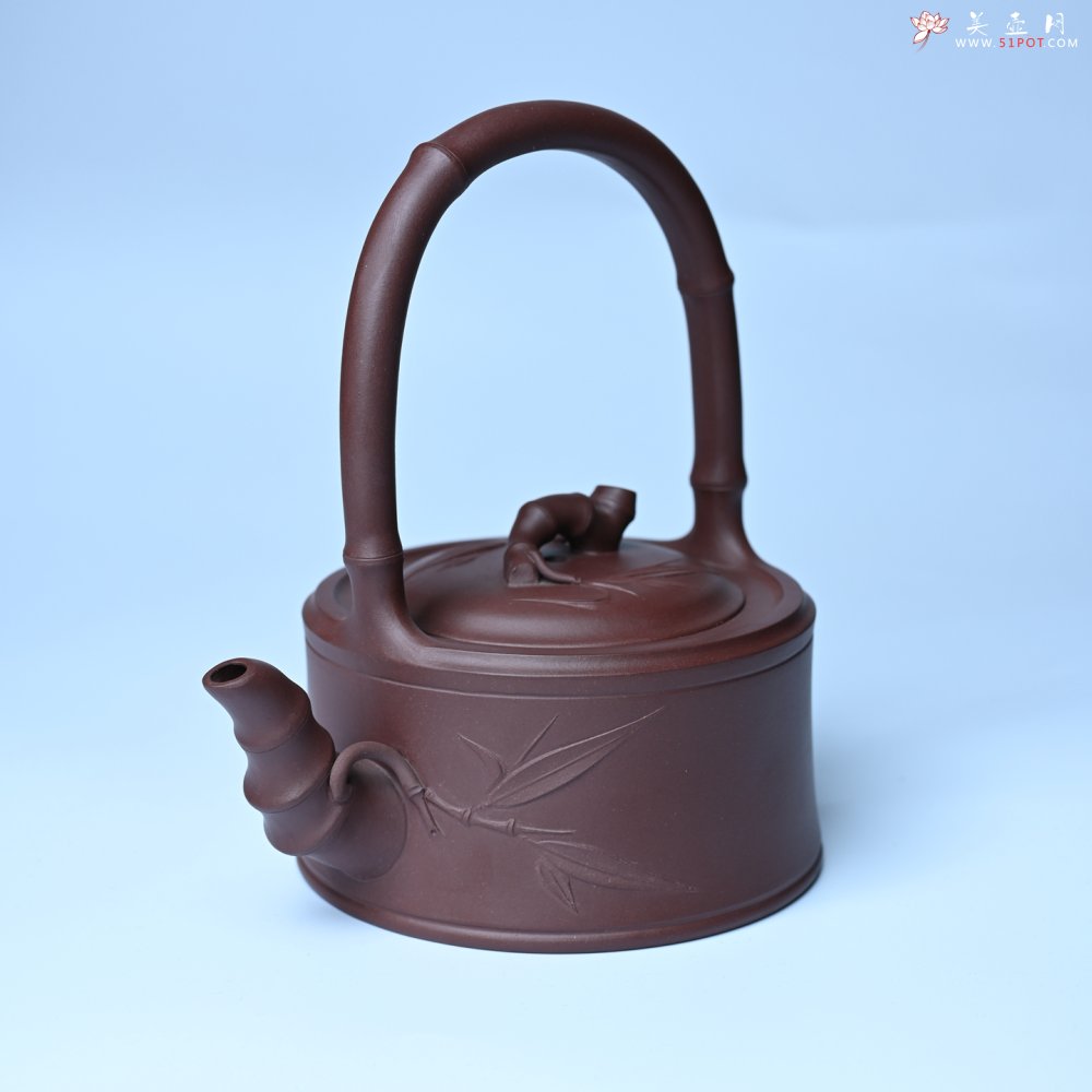 紫砂壶图片：美壶特惠紫砂壶手工手制紫泥竹段提梁壶 茶壶 茶具 单壶 - 全手工紫砂壶网