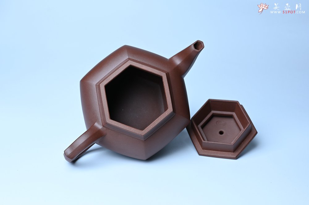 紫砂壶图片：实力派张海艳全手工六方笑樱壶 做工灰常精致 气韵流畅 - 全手工紫砂壶网