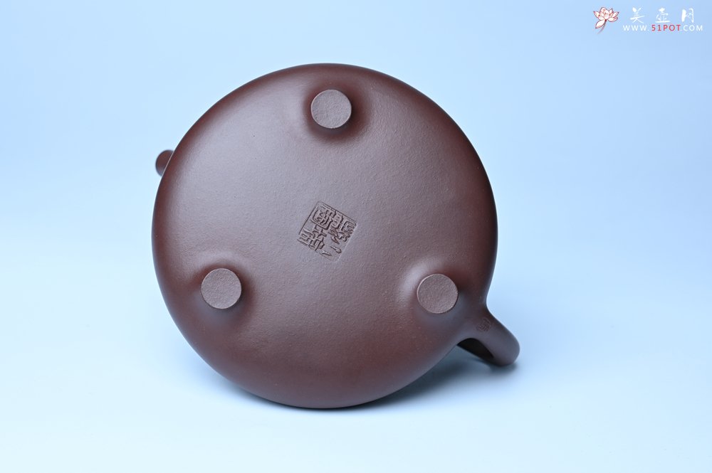 紫砂壶图片：特油润底曹青 全手工子冶石瓢 助工装饰菩萨坐骑瑞兽 - 全手工紫砂壶网