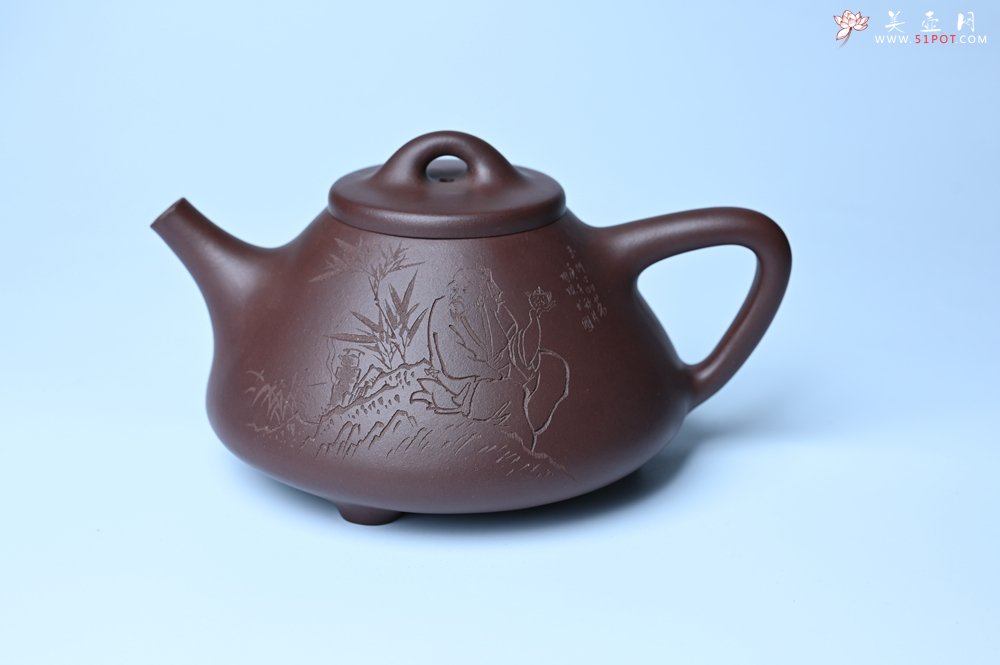 紫砂壶图片：潜力股周小培 特好全手工底槽清子冶石瓢 助工装饰品茶玩壶图 特文气 - 全手工紫砂壶网